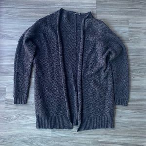 Cozy Charcoal Gray Textured Long Sleeve Cardigan